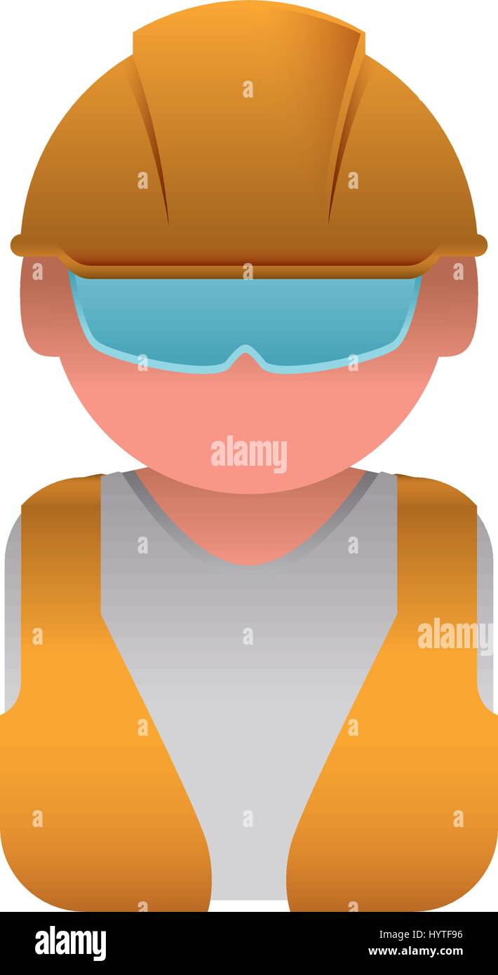 Construction worker profile icon vector illustration graphic design ...