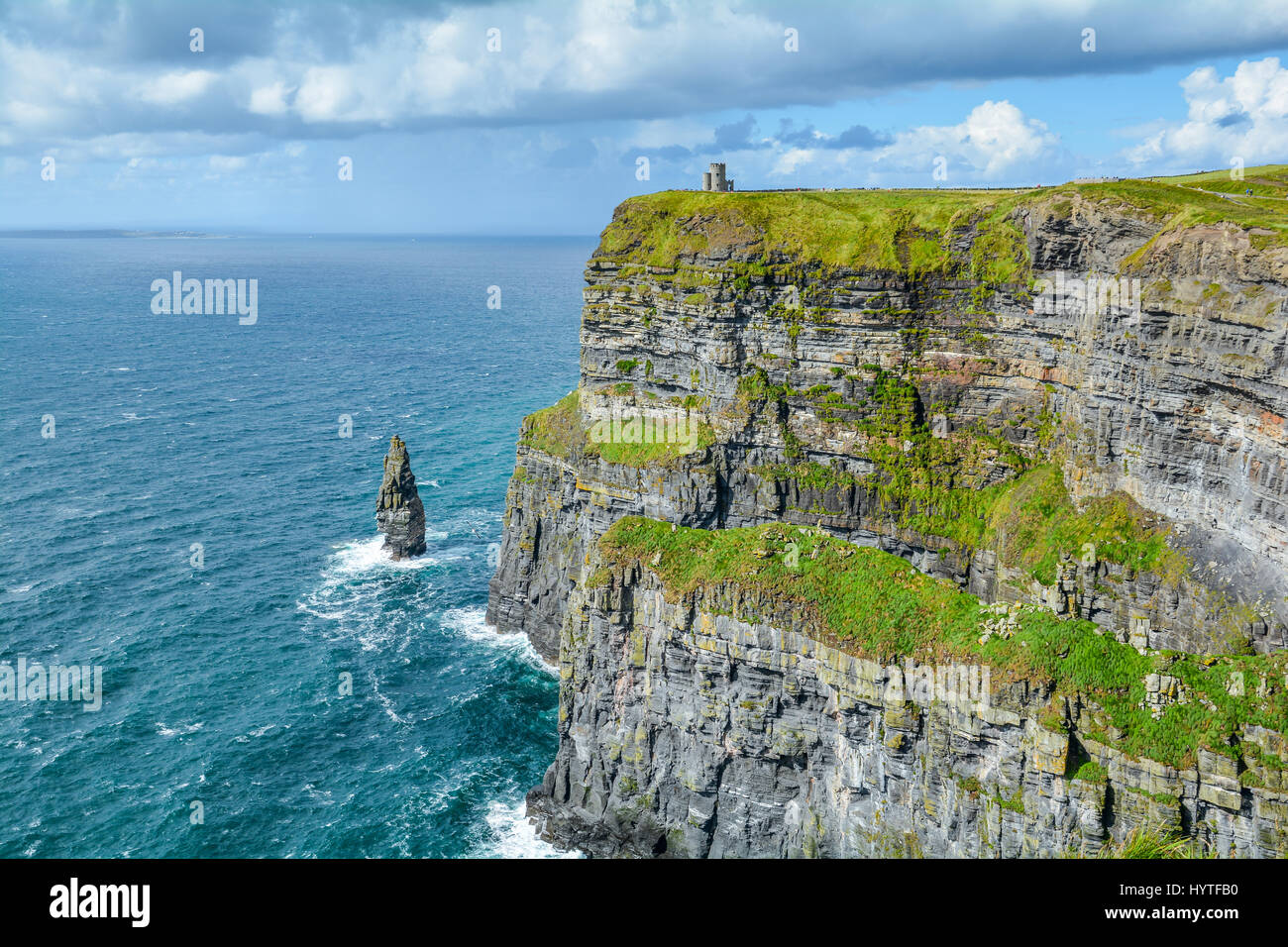 Scenic view of Cliffs of Moher, one of the most popular tourist attractions in Ireland, County Clare Stock Photo