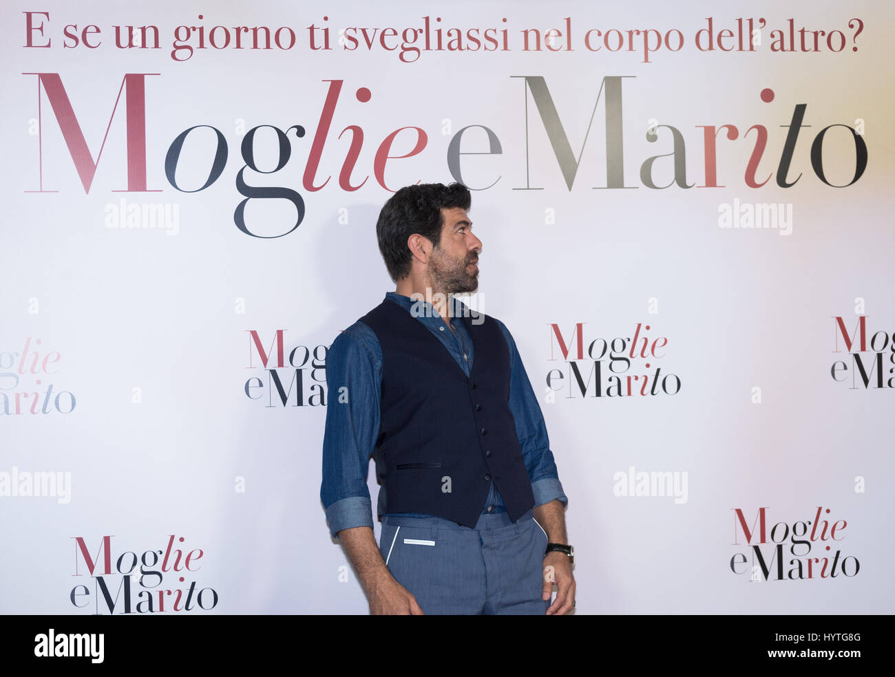 Rome, Italy. 06th Apr, 2017. Pierfrancesco Favino attends a photocall for 'Moglie E Marito' Credit: Andrea Bracaglia/Pacific Press/Alamy Live News Stock Photo