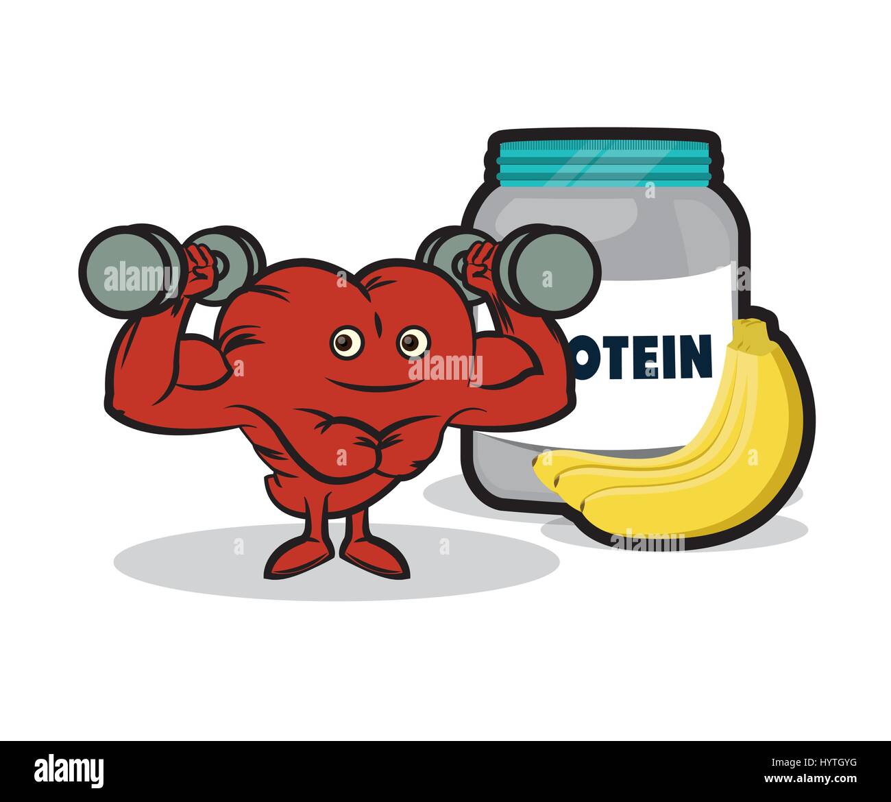 fitness heart protein healthy banana Stock Vector Image & Art Alamy