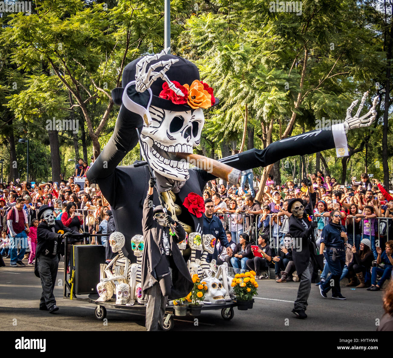 Day of the dead (Dia de los Muertos) parade in Mexico City Mexico