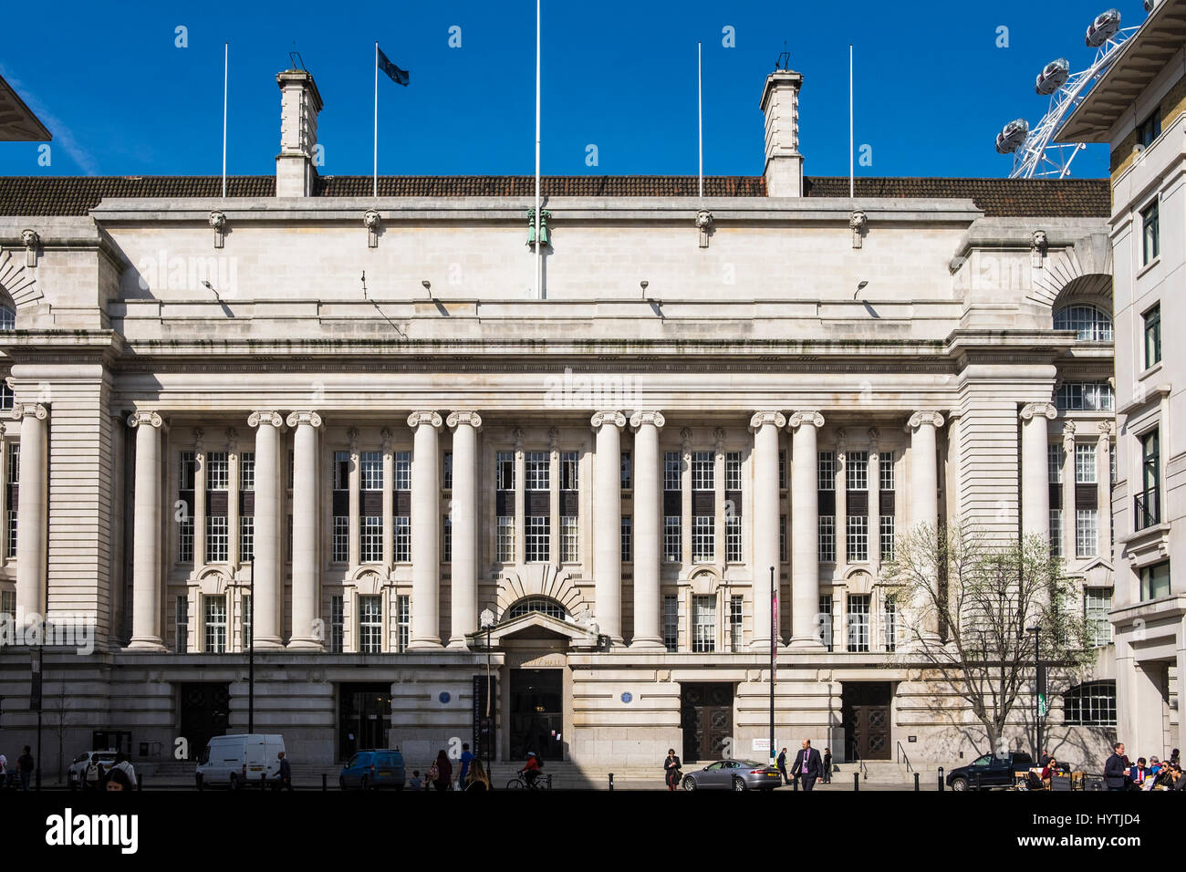 County Hall is a building in London that was the headquarters of London County Council and later the Greater London Council, Lambeth, London, England Stock Photo