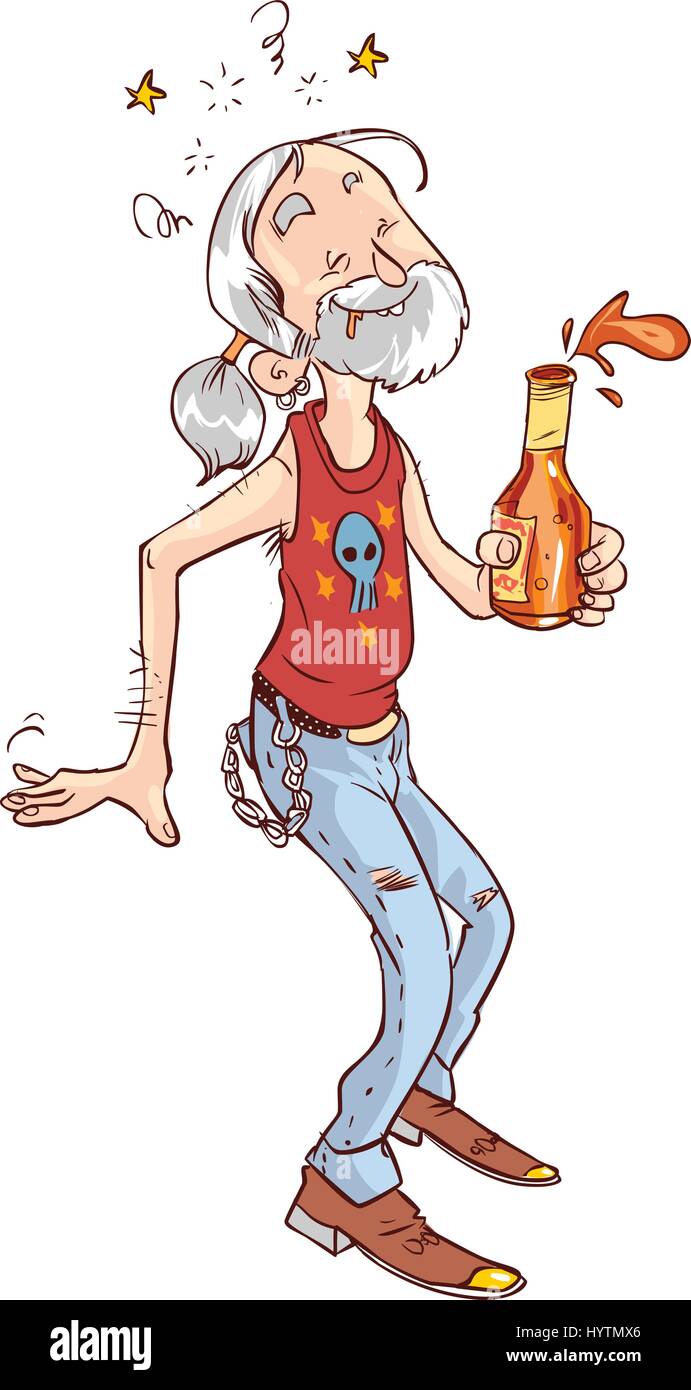 vector illustration of a drunk man Stock Vector