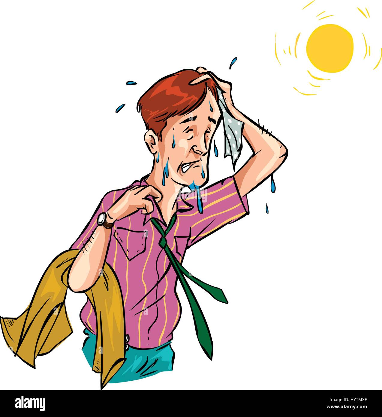 vector illustration of a sweat smells nasty man Stock Vector