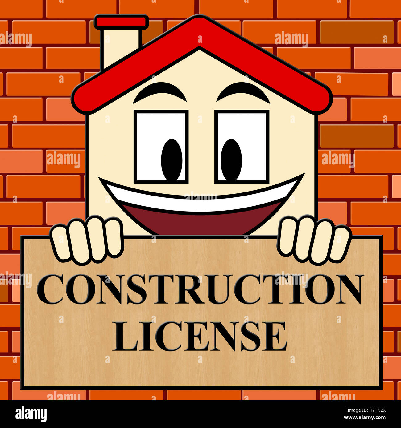 Construction License Showing Building Qualification 3d Illustration