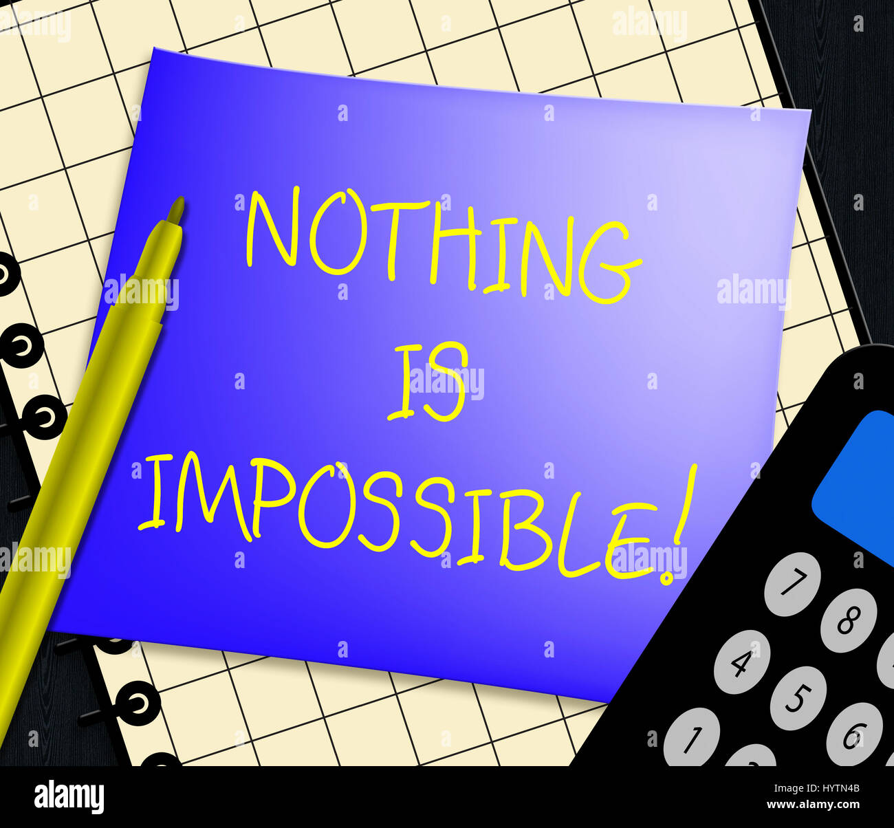 Nothing Is Impossible Displaying Message Note 3d Illustration Stock Photo