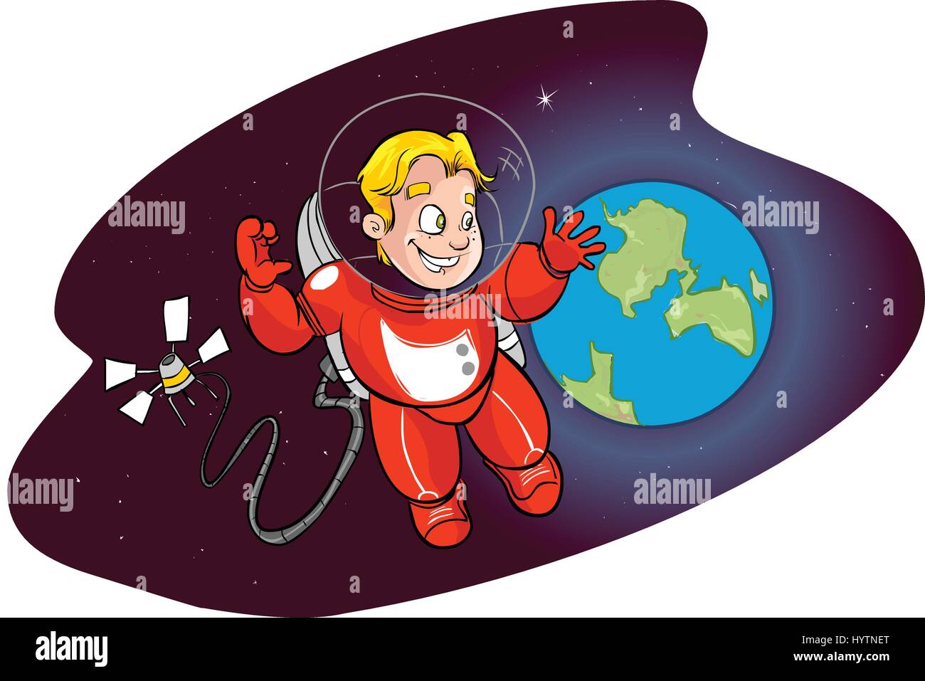 vector illustration of a space and cute children Stock Vector Image ...