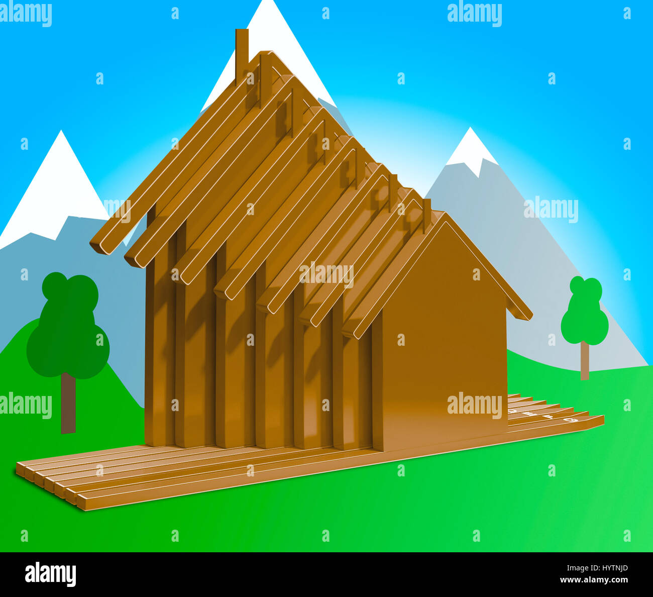 Buying A Home Houses Meaning House Purchases 3d Rendering Stock Photo