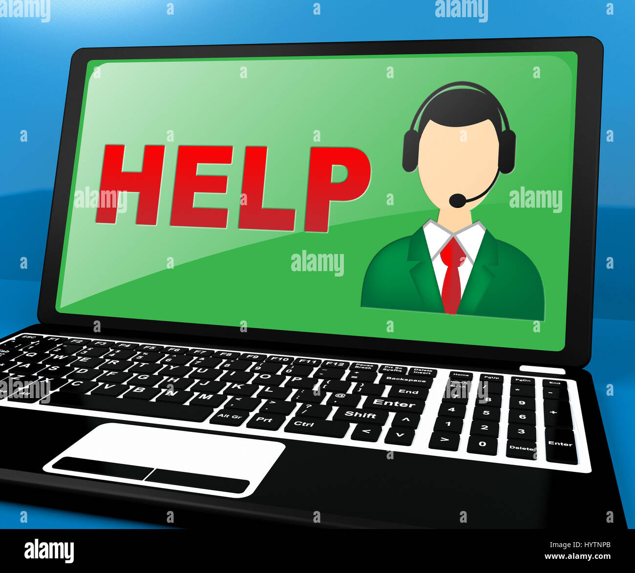 Help Desk Laptop Means World Wide  3d Rendering Stock Photo Alamy