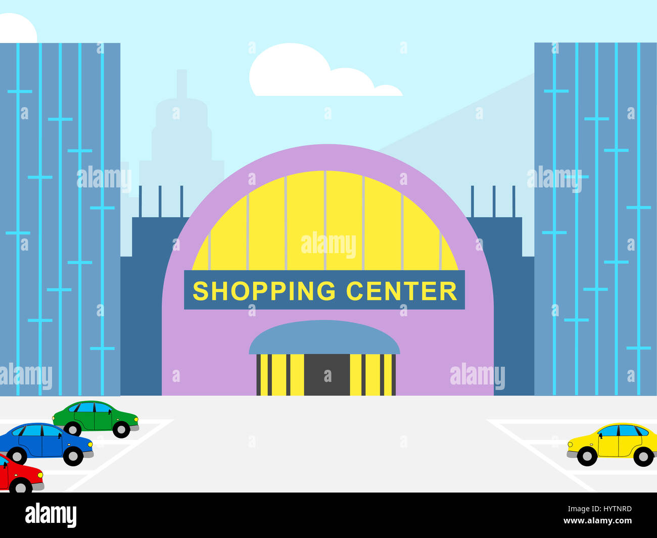 Shopping Center Building Shows Retail Commerce 3d Illustration Stock 