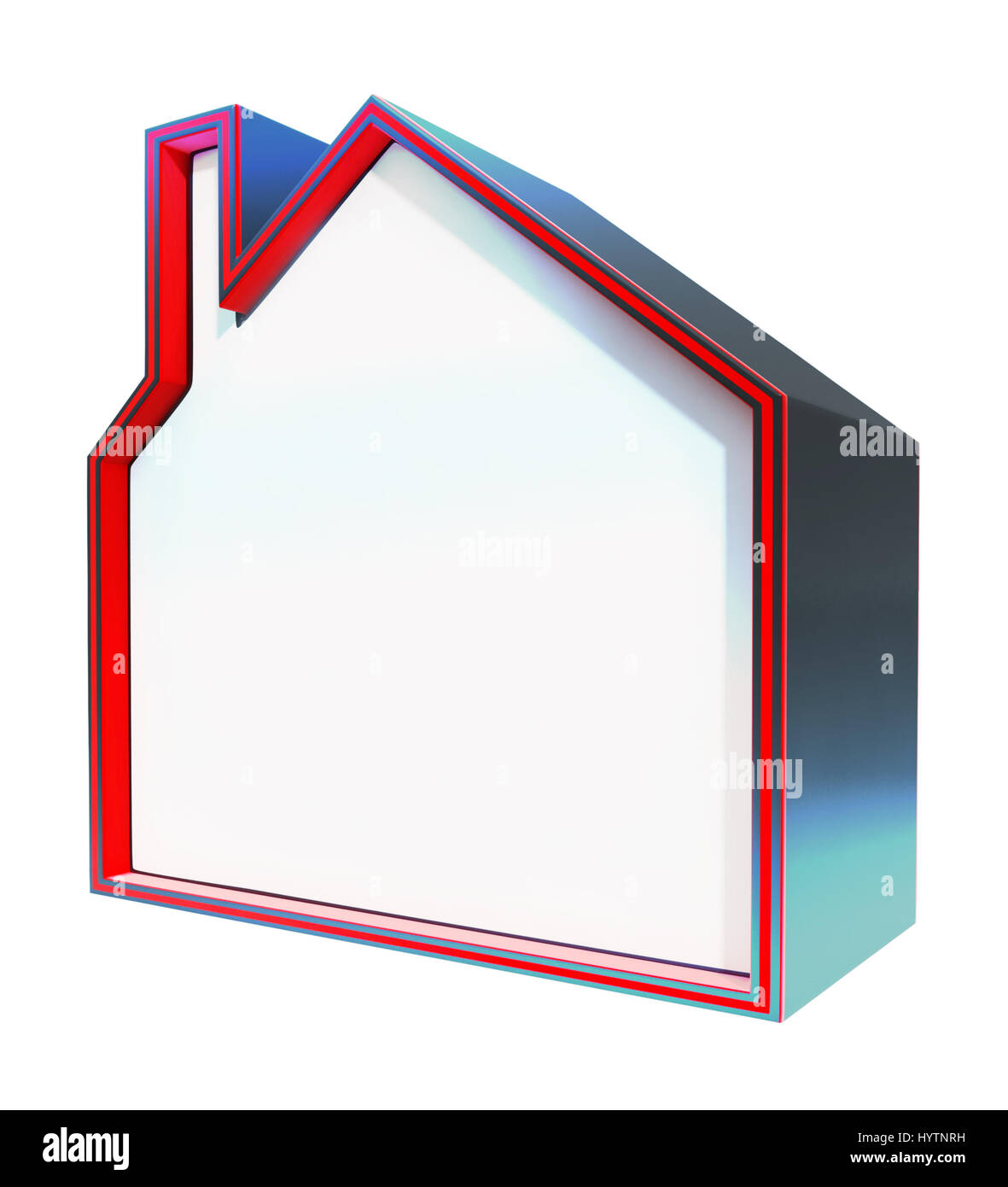 Blank House Icon Shows Home Copyspace 3d Rendering Stock Photo Alamy