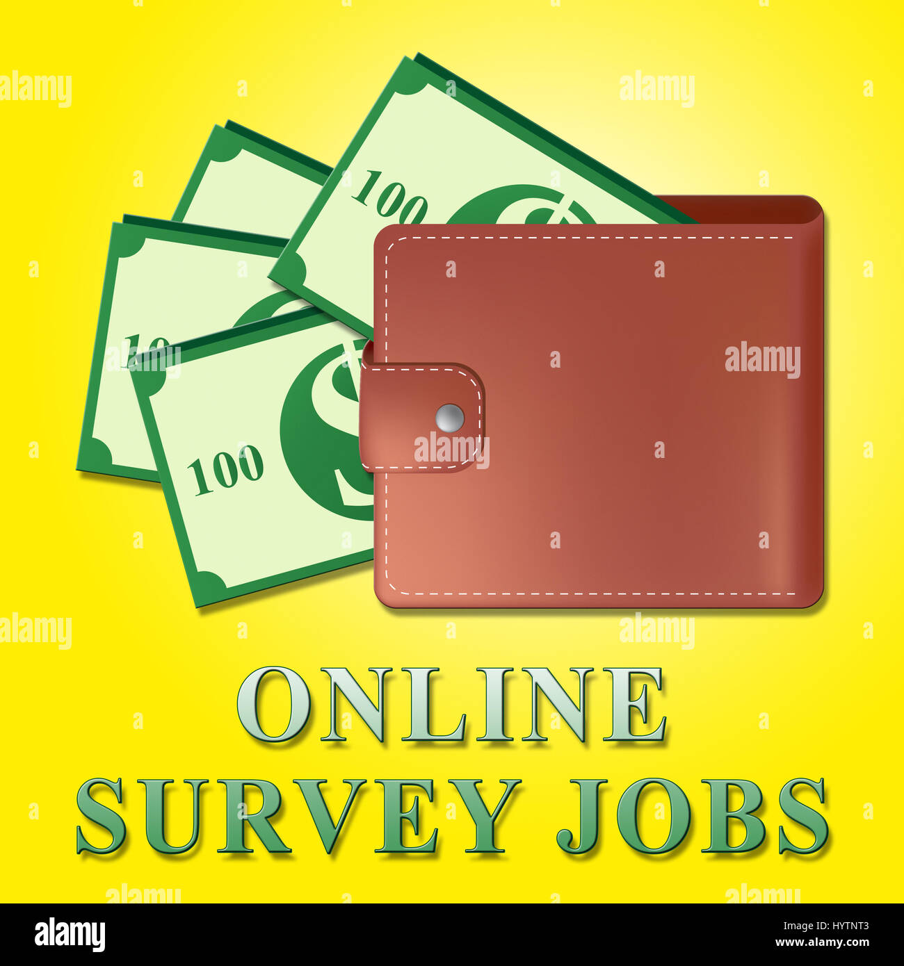 Online Surveys Jobs Wallet Meaning Internet Survey 3d Illustration Stock Photo