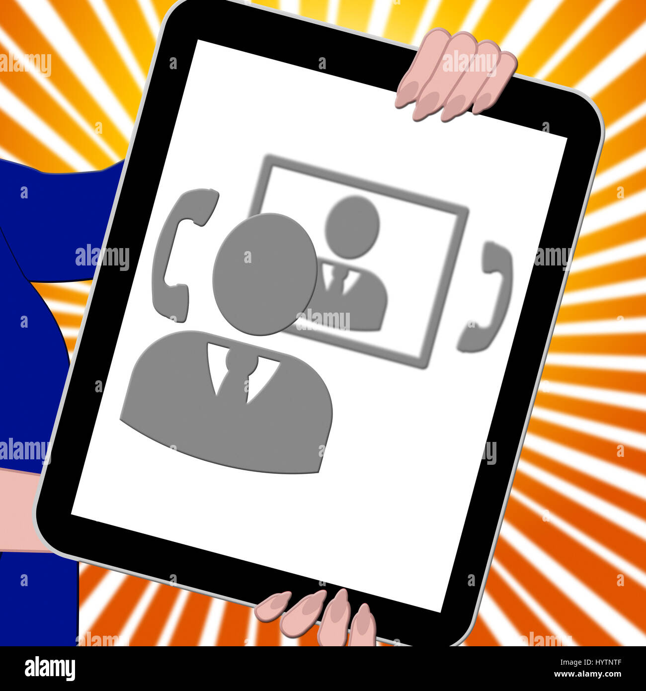 Voip Tablet Showing Voice Over Broadband 3d Illustration Stock Photo
