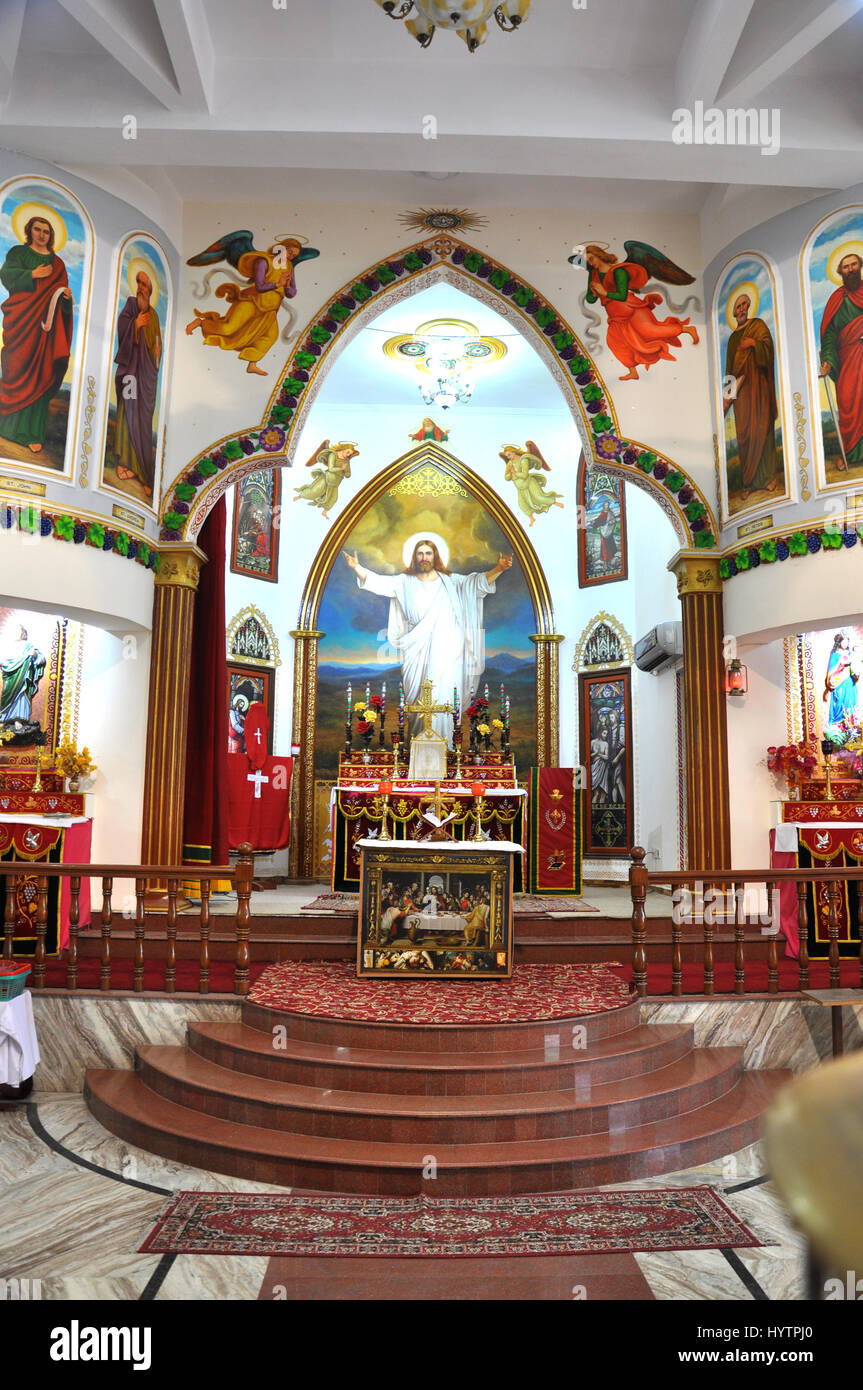 St. Mary's Syro-Malankara Catholic Cathedral, Diocese of Gurgaon, New Delhi, India (Photo Copyright © by Saji Maramon) Stock Photo