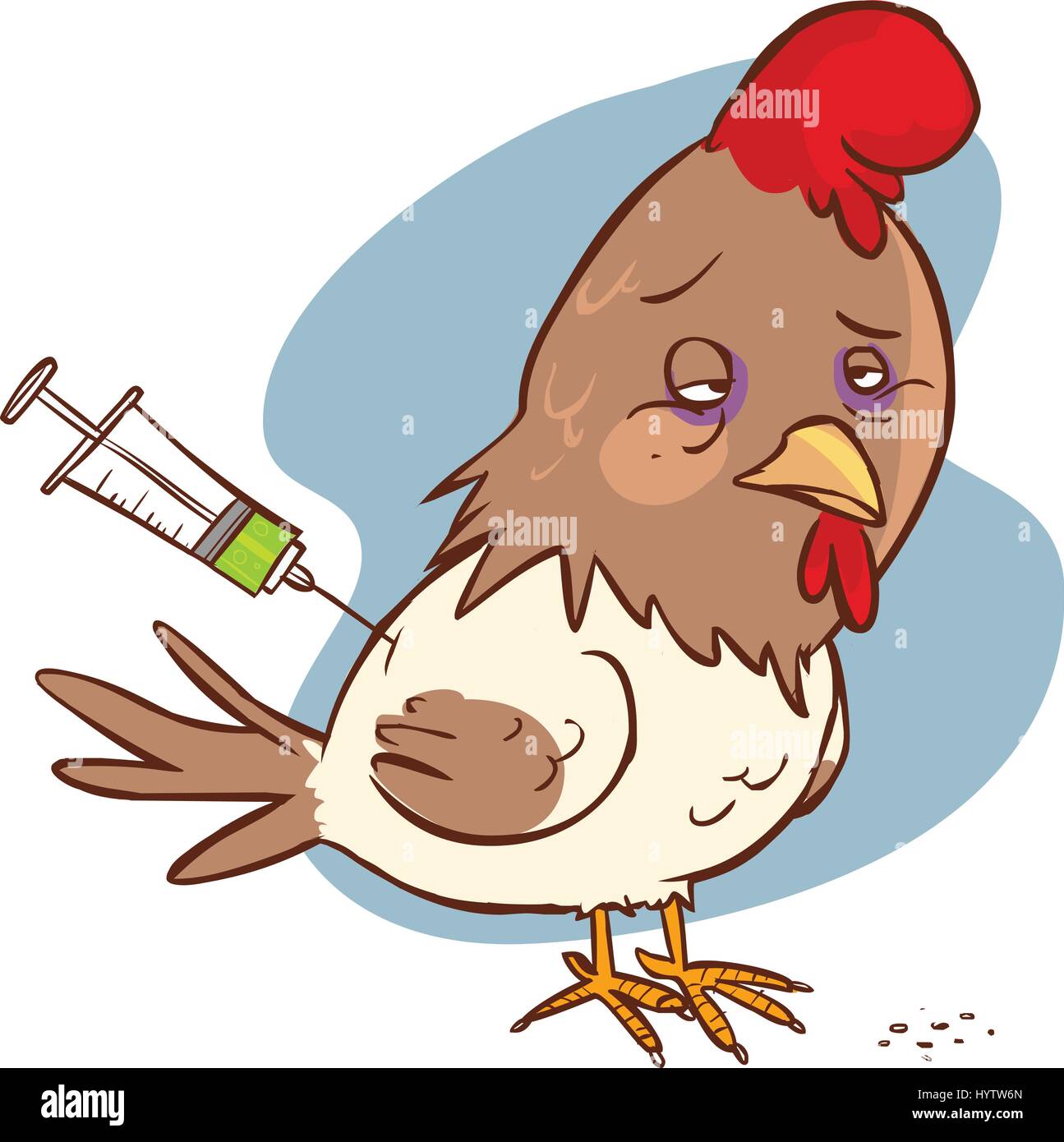 hormones unhealthy chicken Stock Vector