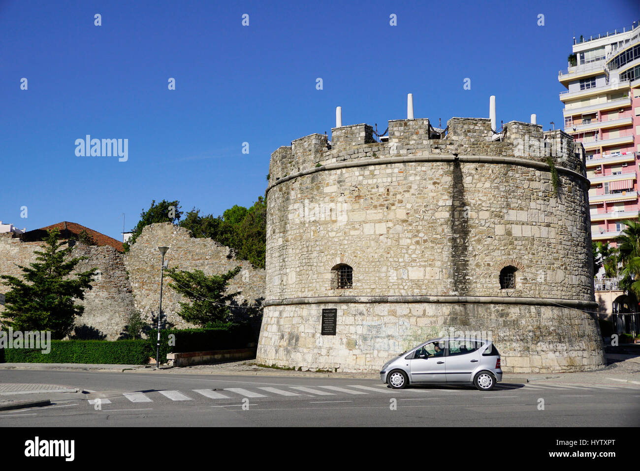 Historical city wall in Durress, Albania. Stock Photo