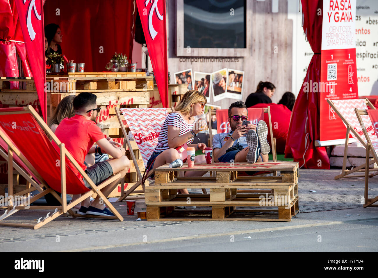 VALENCIA, SPAIN - JUN 10: The crowd at Festival de les Arts on June 10, 2016 in Valencia, Spain. Stock Photo