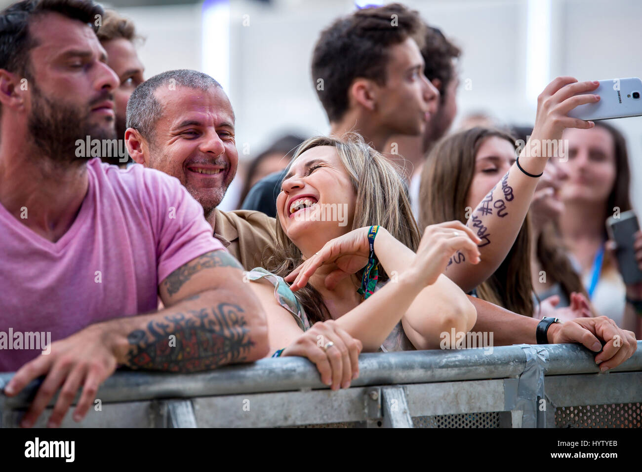 VALENCIA, SPAIN - JUN 10: The crowd at Festival de les Arts on June 10, 2016 in Valencia, Spain. Stock Photo