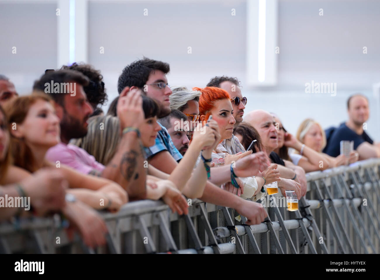 VALENCIA, SPAIN - JUN 10: The crowd at Festival de les Arts on June 10, 2016 in Valencia, Spain. Stock Photo