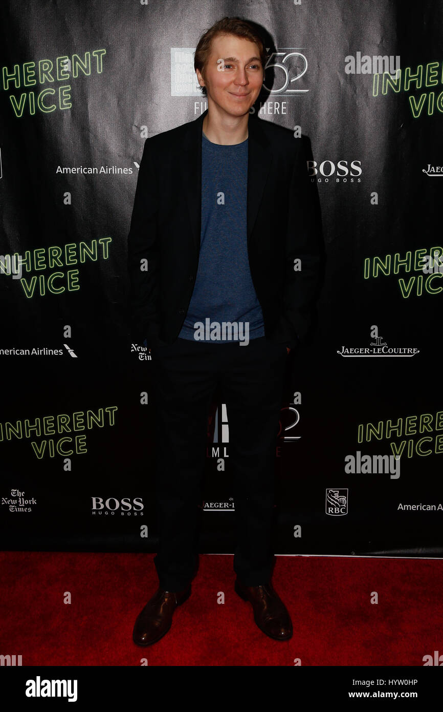 Actor Paul Dano attends the 'Inherent Vice' premiere during the 52nd New York Film Festival at Alice Tully Hall on October 4, 2014 in New York City. Stock Photo