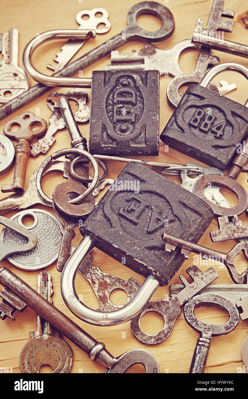 Vintage locks and keys Stock Photo Alamy