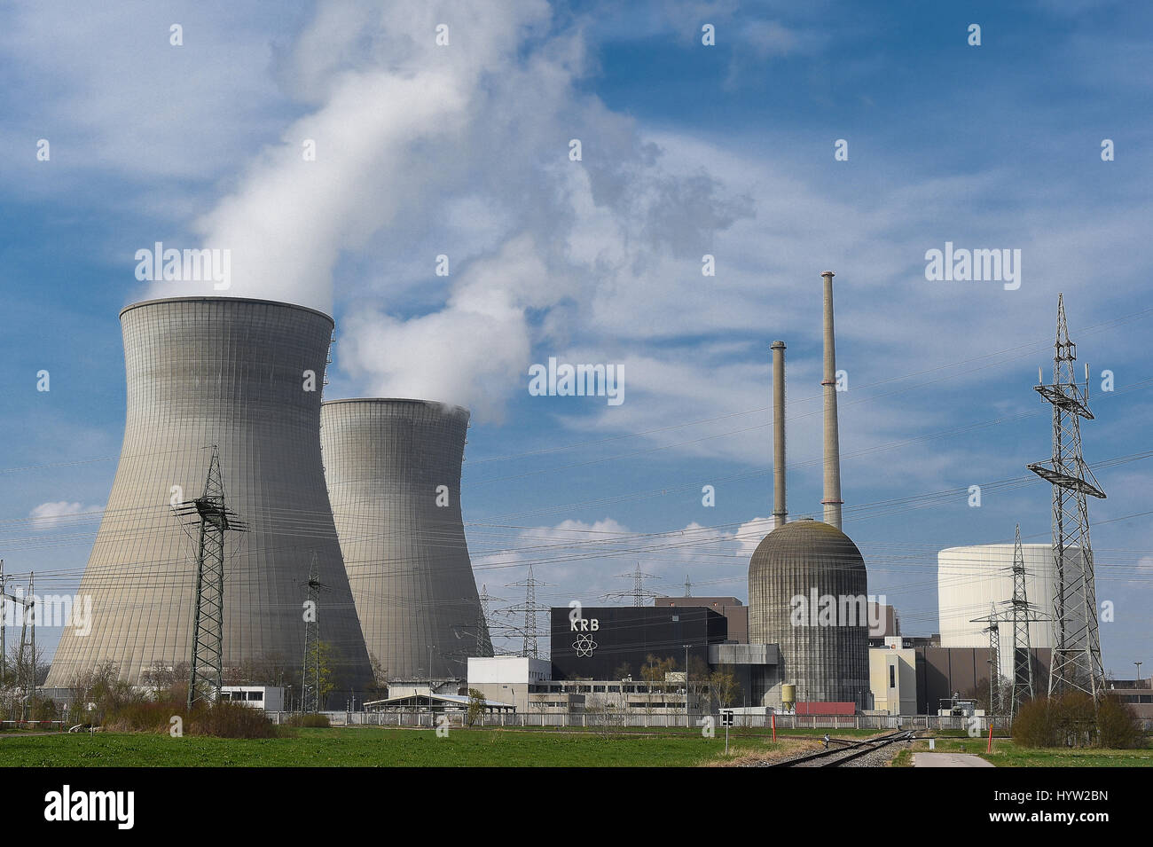 Atomkraftwerk,Grundremmingen,Schwaben,Bayern,AKW,Atom,atomic power plant, Stock Photo