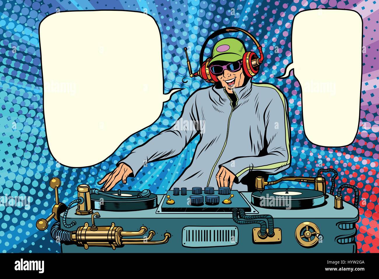 DJ boy party mix music Stock Vector