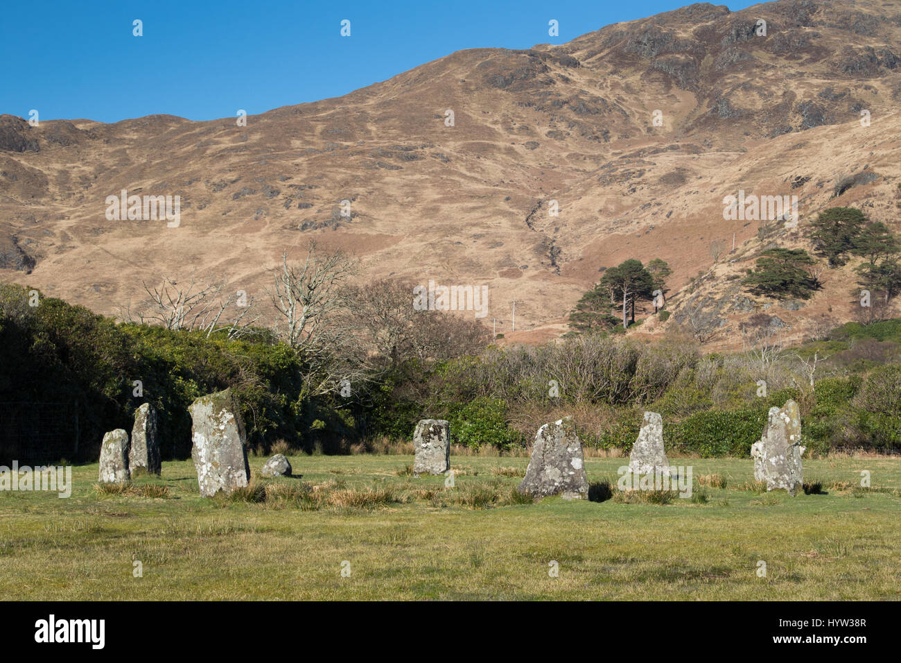 Stone circle at Lochbuie, Isle of Mull, Scotland Stock Photo Alamy