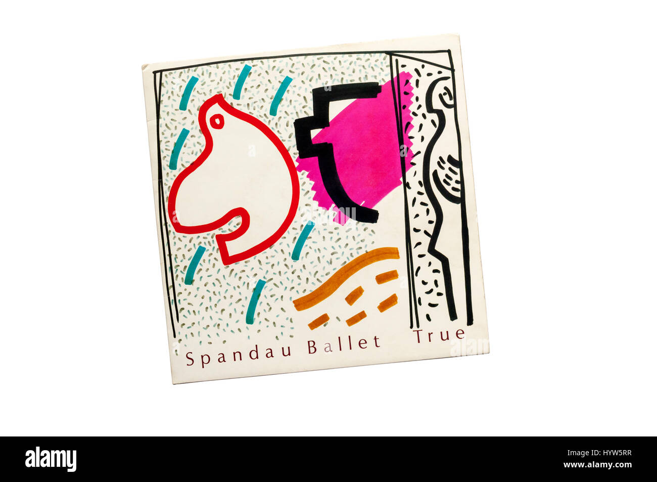 1983 7' single, True by Spandau Ballet.  Cover features design by David Band. Stock Photo