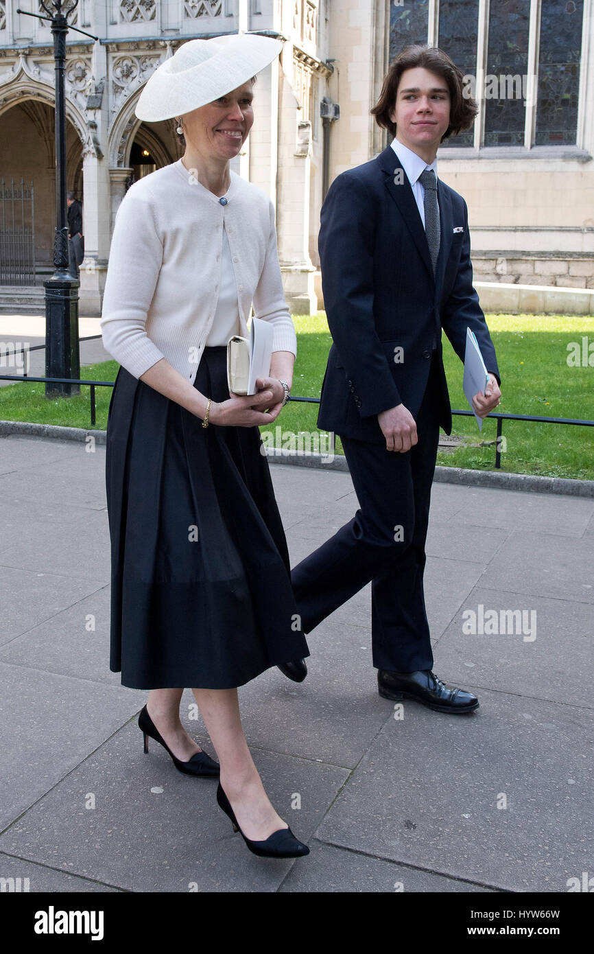 Lady Sarah Chatto and her son Samuel Chatto leave after a ...