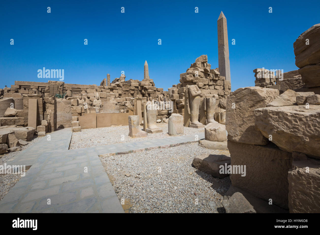 Ancient ruins of Karnak temple in Luxor. Egypt Stock Photo