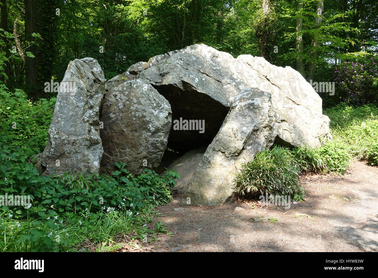 Stone dolmen in deerpark , Dublin, Ireland Stock Photo