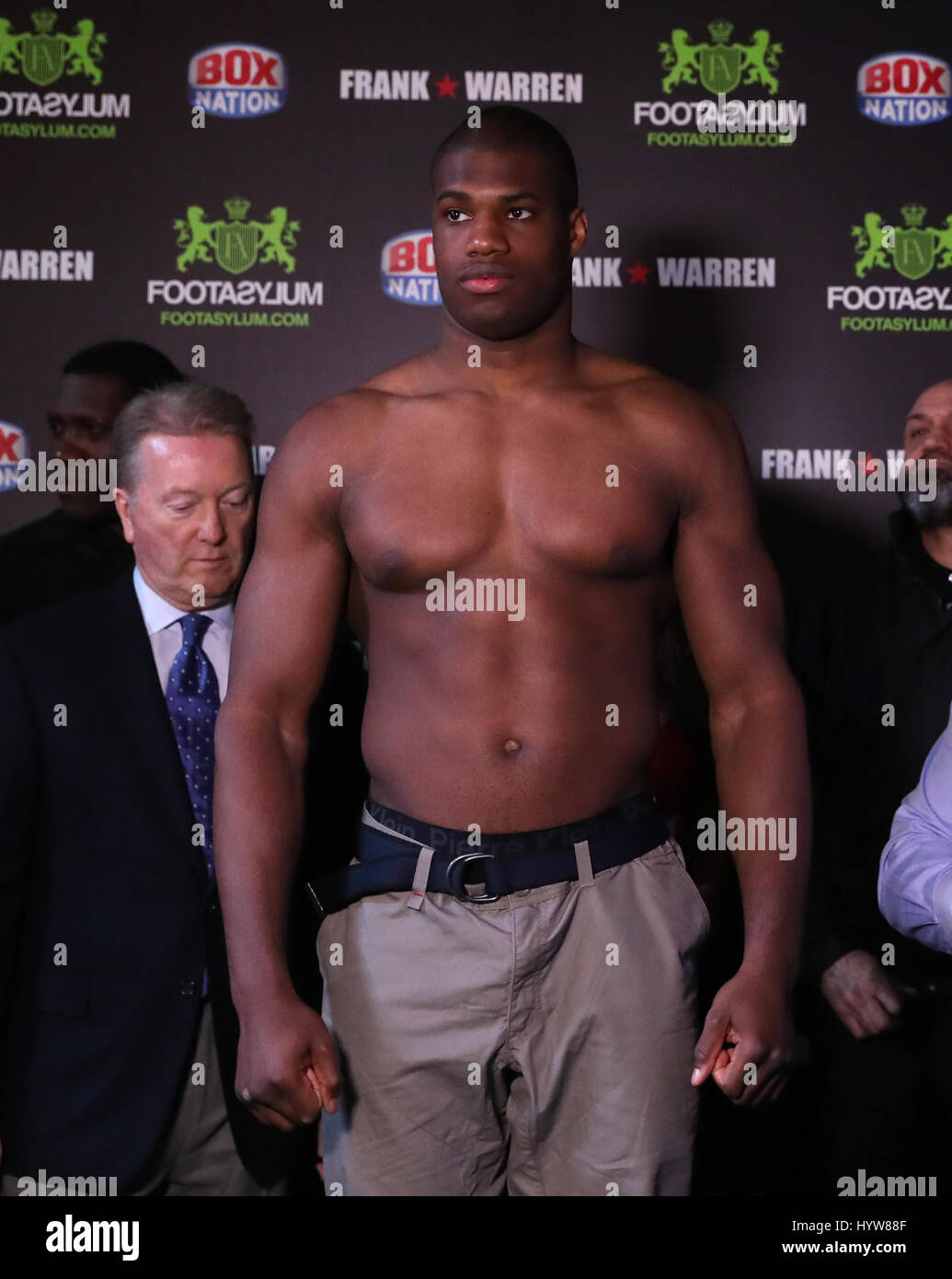 Daniel Dubois During The Weigh In At The Printworks Manchester Stock Photo Alamy