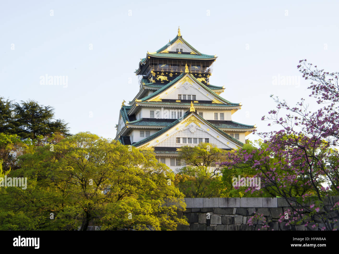Japanese Spring Castle Japanese Castle with beautiful cherry blossom in spring season Stock ...