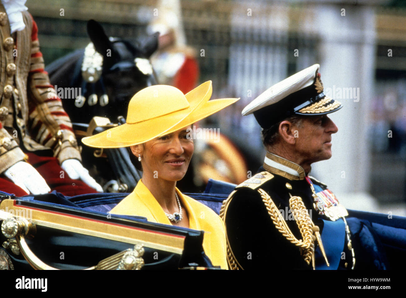 Prince Philip and Mrs Susan Barrantes at the wedding of Prince Andrew and Sarah Ferguson July 1986. Stock Photo