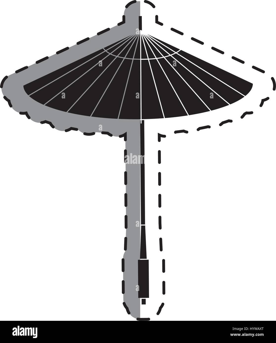 japanese umbrella isolated icon vector illustration design Stock Vector