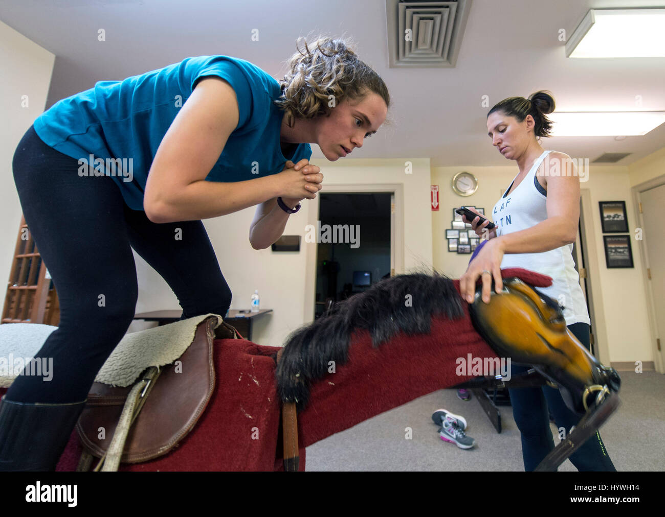 Lexington, Kentucky, USA. 24th Apr, 2017. As Lead Instructor for Equine Studies, DIXIE HAYES