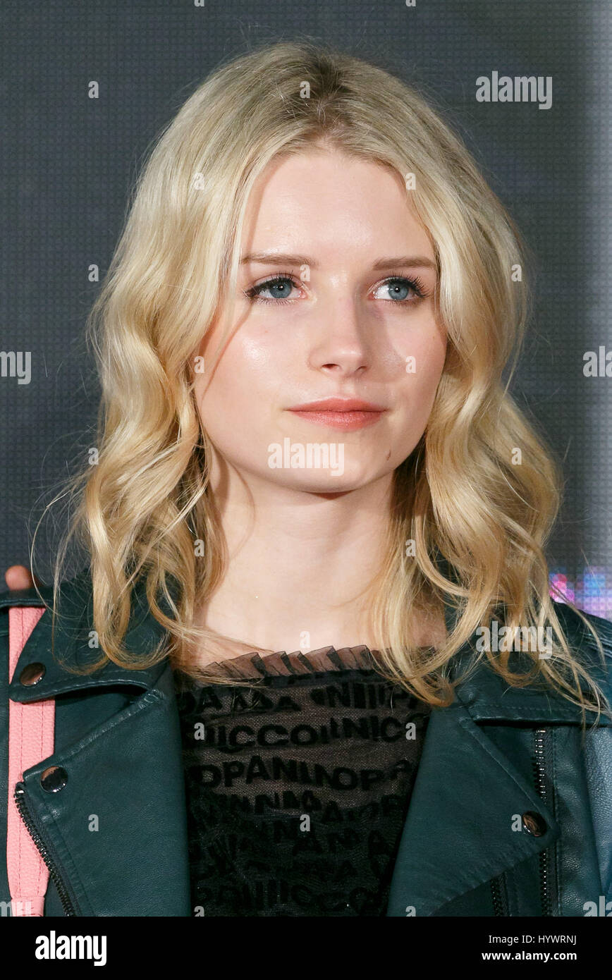 Tokyo, Japan. 27th Apr, 2017. Lottie Moss poses for cameras during the Samantha Millennial Stars promotional event on April 27, 2017, Tokyo, Japan. The Japanese fashion and accessories brand is launching a new television commercial directed by Terry Richardson that features the five millennial models. Credit: Rodrigo Reyes Marin/AFLO/Alamy Live News Stock Photo