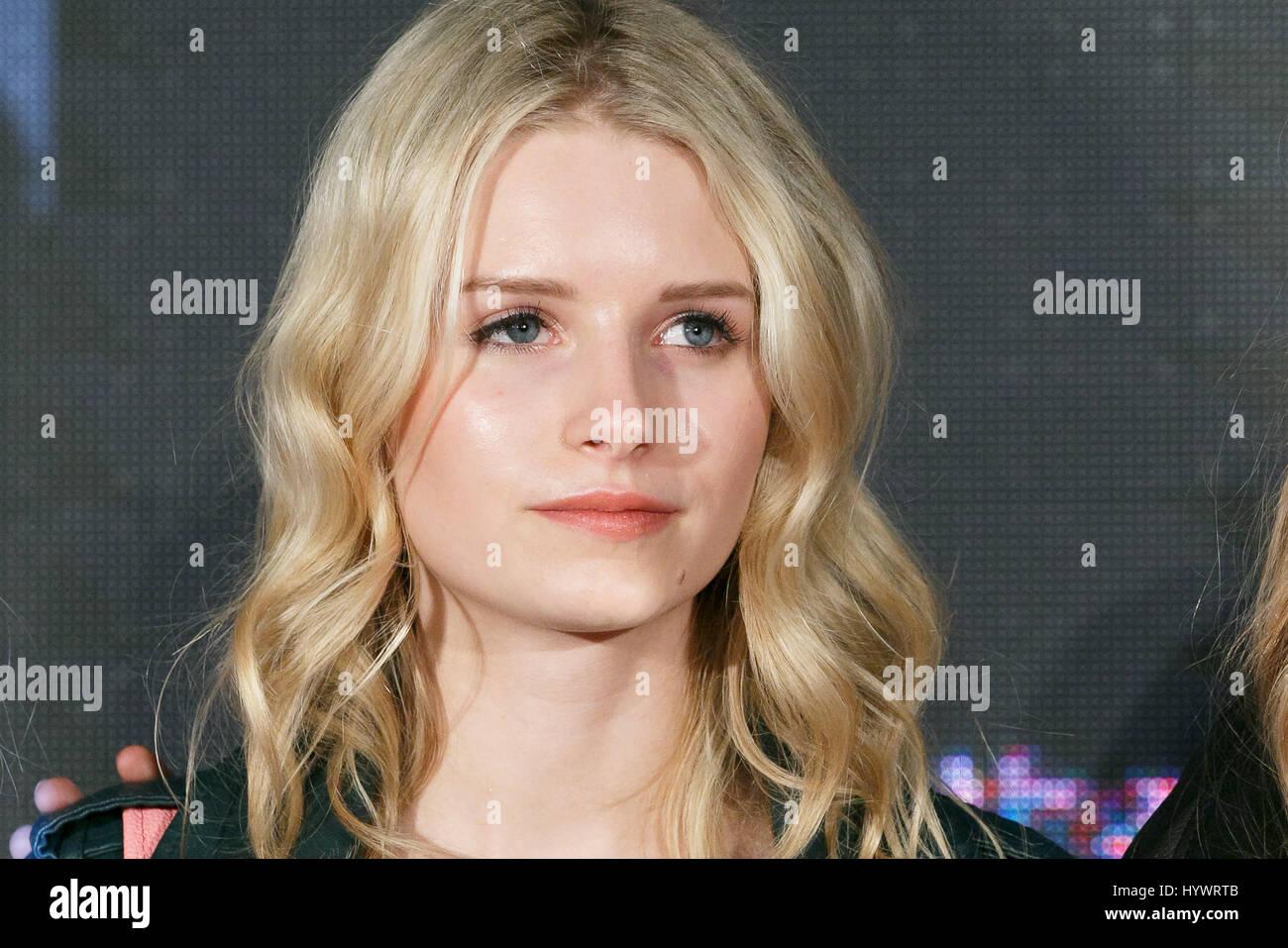 Tokyo, Japan. 27th Apr, 2017. Lottie Moss poses for cameras during the Samantha Millennial Stars promotional event on April 27, 2017, Tokyo, Japan. The Japanese fashion and accessories brand is launching a new television commercial directed by Terry Richardson that features the five millennial models. Credit: Rodrigo Reyes Marin/AFLO/Alamy Live News Stock Photo