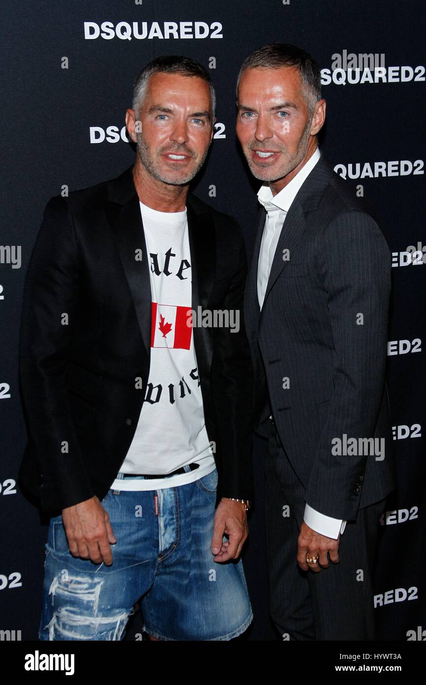 Las Vegas, NV, USA. 6th Apr, 2017. Fashion designers Dan Caten and Dean  Caten of DSquared2 at arrivals for DSQUARED2 Grand Opening Party, The Shops  at Crystals, Las Vegas, NV April 6,