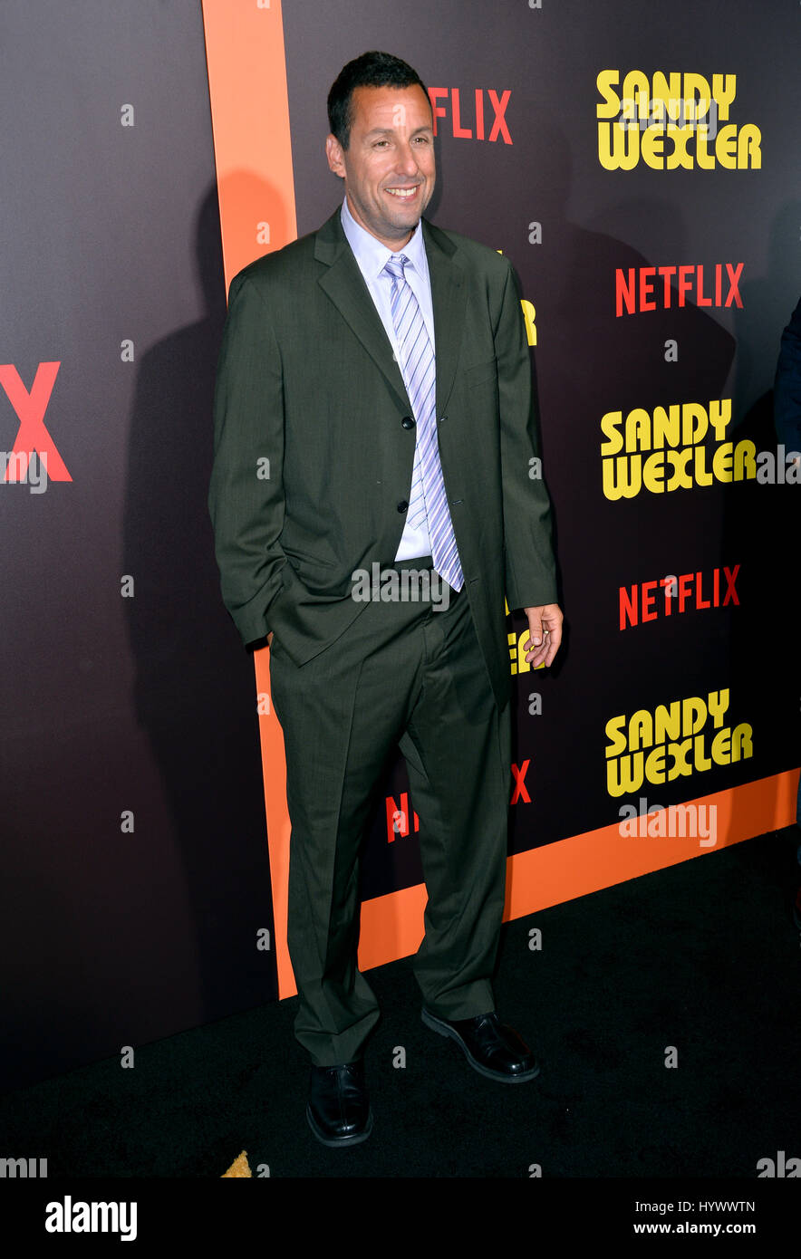 Los Angeles, USA. 06th Apr, 2017. Actor Adam Sandler at the premiere for 'Sandy Wexler' at The Cinerama Dome, Hollywood. Picture Credit: Sarah Stewart/Alamy Live News Stock Photo