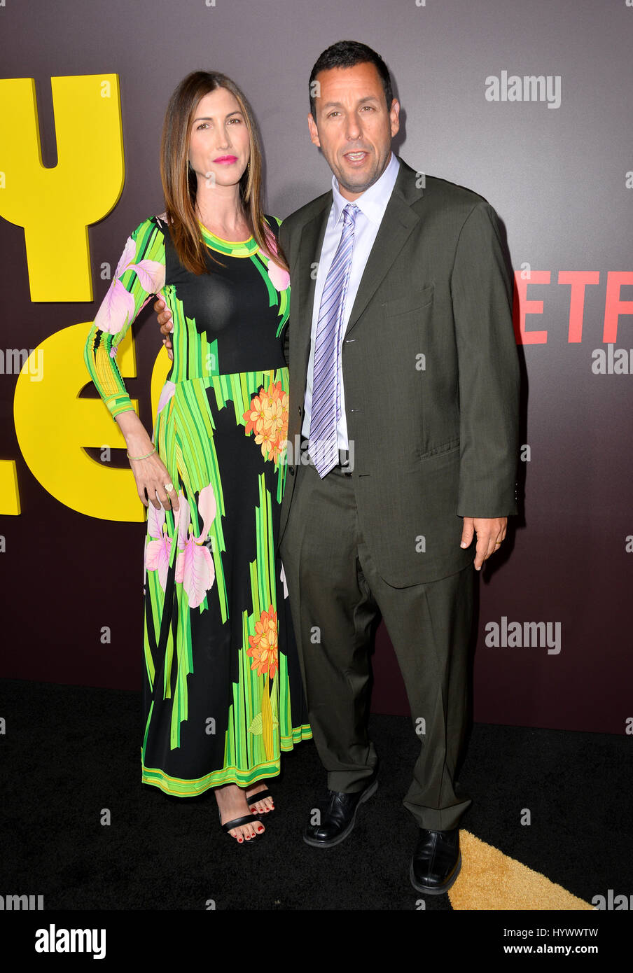 Los Angeles, USA. 06th Apr, 2017. Actor Adam Sandler & wife Jackie Sandler at the premiere for "Sandy Wexler" at The Cinerama Dome, Hollywood. Picture Credit: Sarah Stewart/Alamy Live News Stock Photo