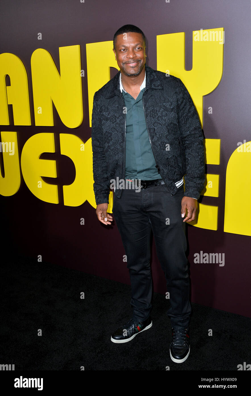 Los Angeles, USA. 06th Apr, 2017. Actor Chris Tucker at the premiere for 'Sandy Wexler' at The Cinerama Dome, Hollywood. Picture Credit: Sarah Stewart/Alamy Live News Stock Photo