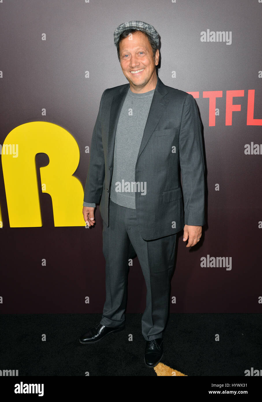 Los Angeles, USA. 06th Apr, 2017. Actor Rob Schneider at the premiere for 'Sandy Wexler' at The Cinerama Dome, Hollywood. Picture Credit: Sarah Stewart/Alamy Live News Stock Photo