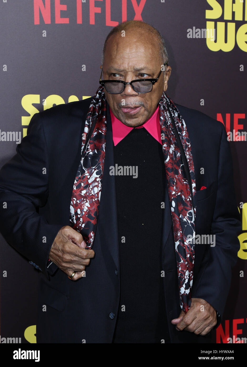 Hollywood, USA. 06th Apr, 2017. Quincy Jones, at Premiere of Netflix's 'Sandy Wexler at The ArcLight Cinemas Cinerama Dome in California on April 06, 2017. Credit: Fs/Media Punch/Alamy Live News Stock Photo