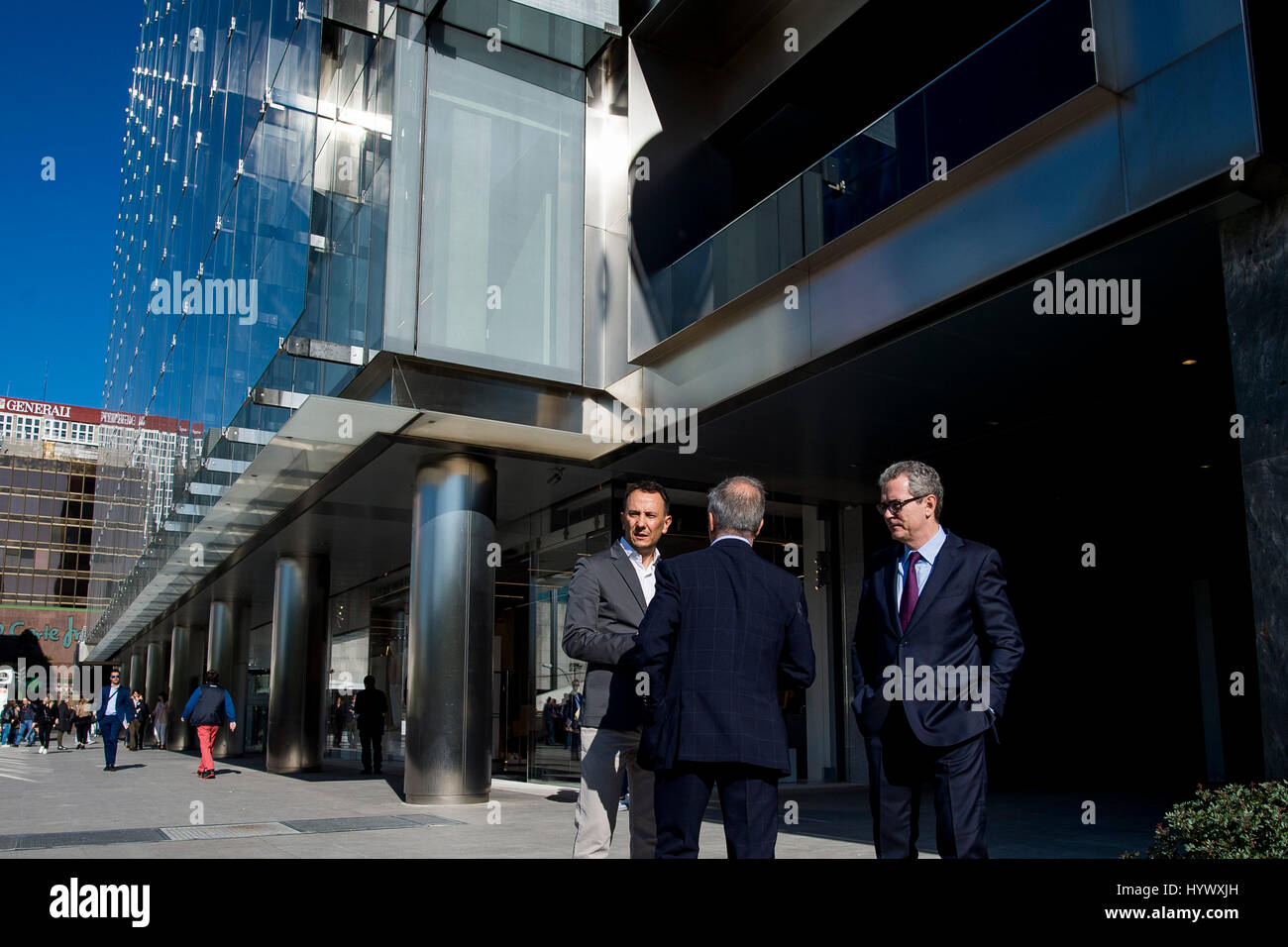 during the inauguration of the world's largest Zara store in Madrid