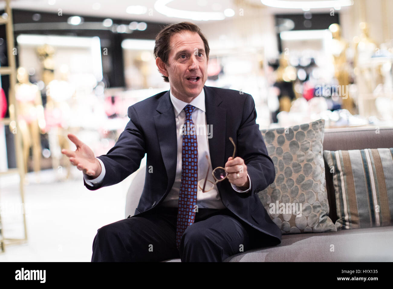 Duesseldorf, Germany. 7th Apr, 2017. Richard Baker, the chairman of the