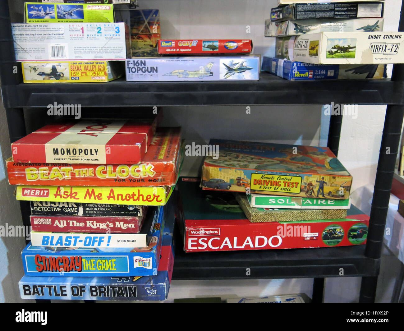 A selection of rare and collectable board games and model kits for sale