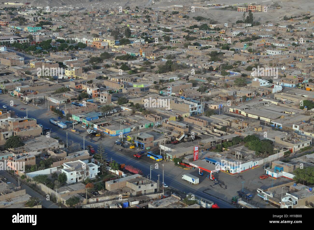 Peru, Nasca City, Aerial View Stock Photo