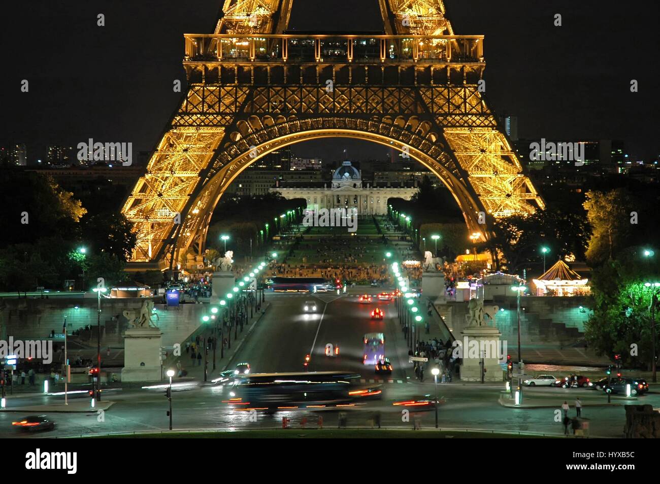 Paris Eiffel tower at night Stock Photo